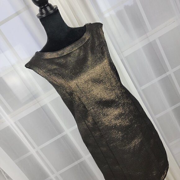 C BLOCK ISIA Metallic Bronz Mini -Length Dress Size Small - Picture 3 of 12